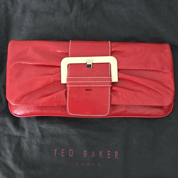 Ted Baker red leather clutch - Picture 7 of 7